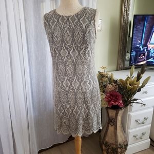 No name gold metallic lace dress